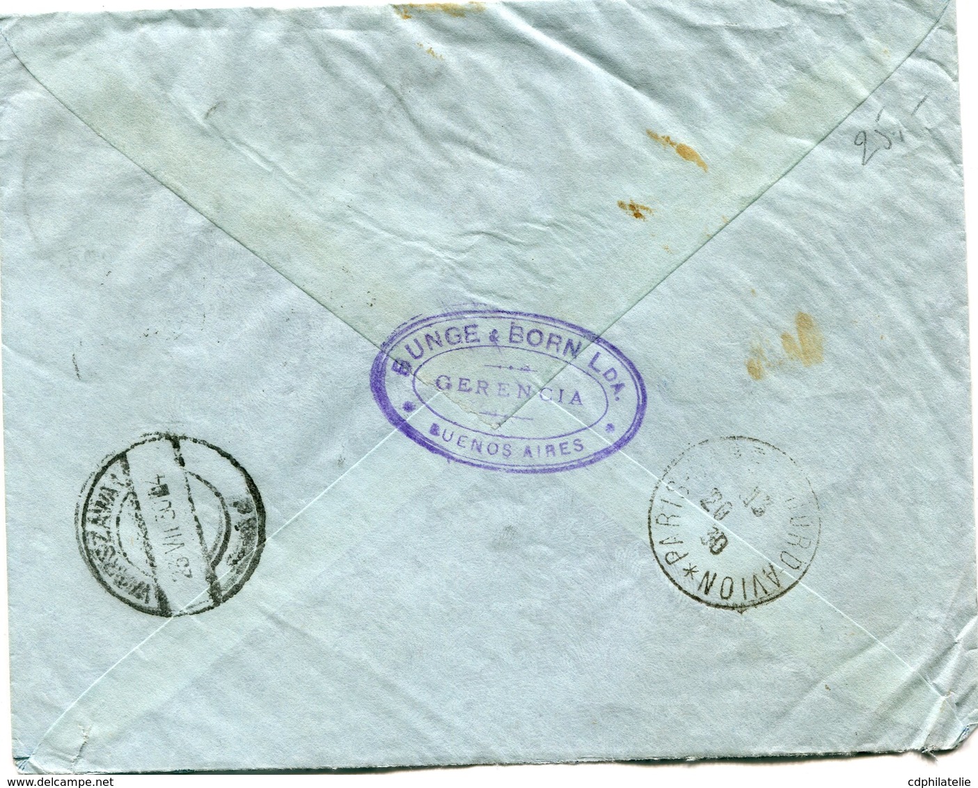 ARGENTINE LETTRE VIA AEREA DEPART AEROPOSTAL 11 JUL 30 ARGENTINA POUR LA POLOGNE - Poste Aérienne