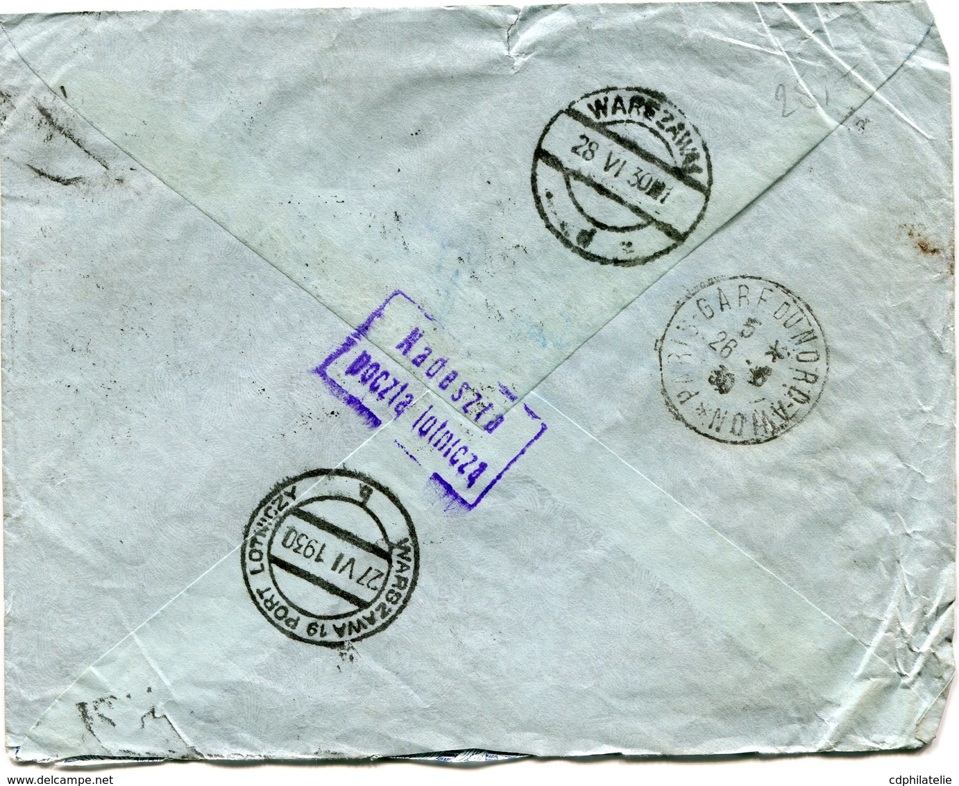 ARGENTINE LETTRE VIA AEREA DEPART BUENOS AIRES 13 JUN 30 POUR LA POLOGNE - Posta Aerea