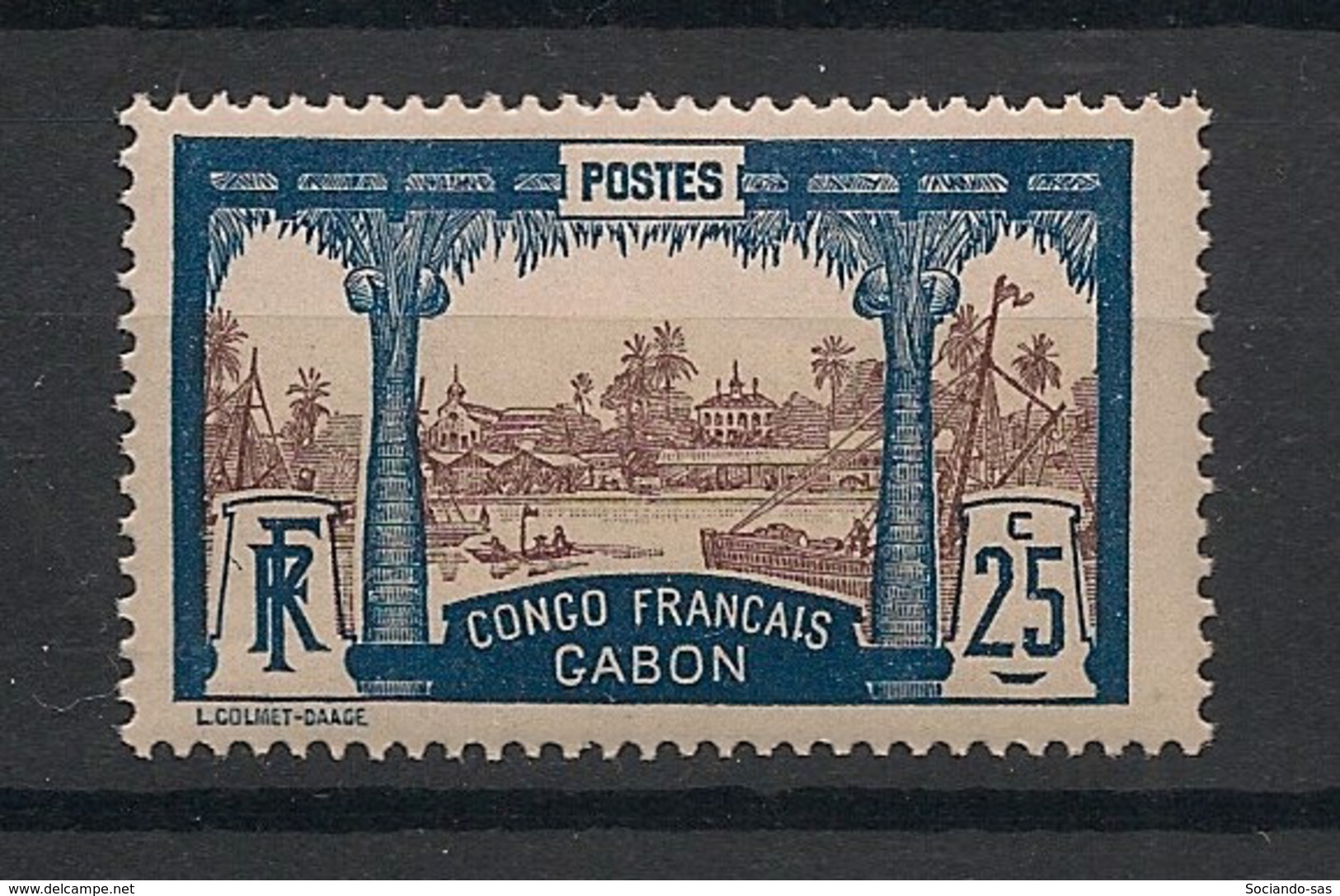 Gabon - 1910 - N°Yv. 39 - Libreville 25c Bleu - Neuf Luxe ** / MNH / Postfrisch - Neufs