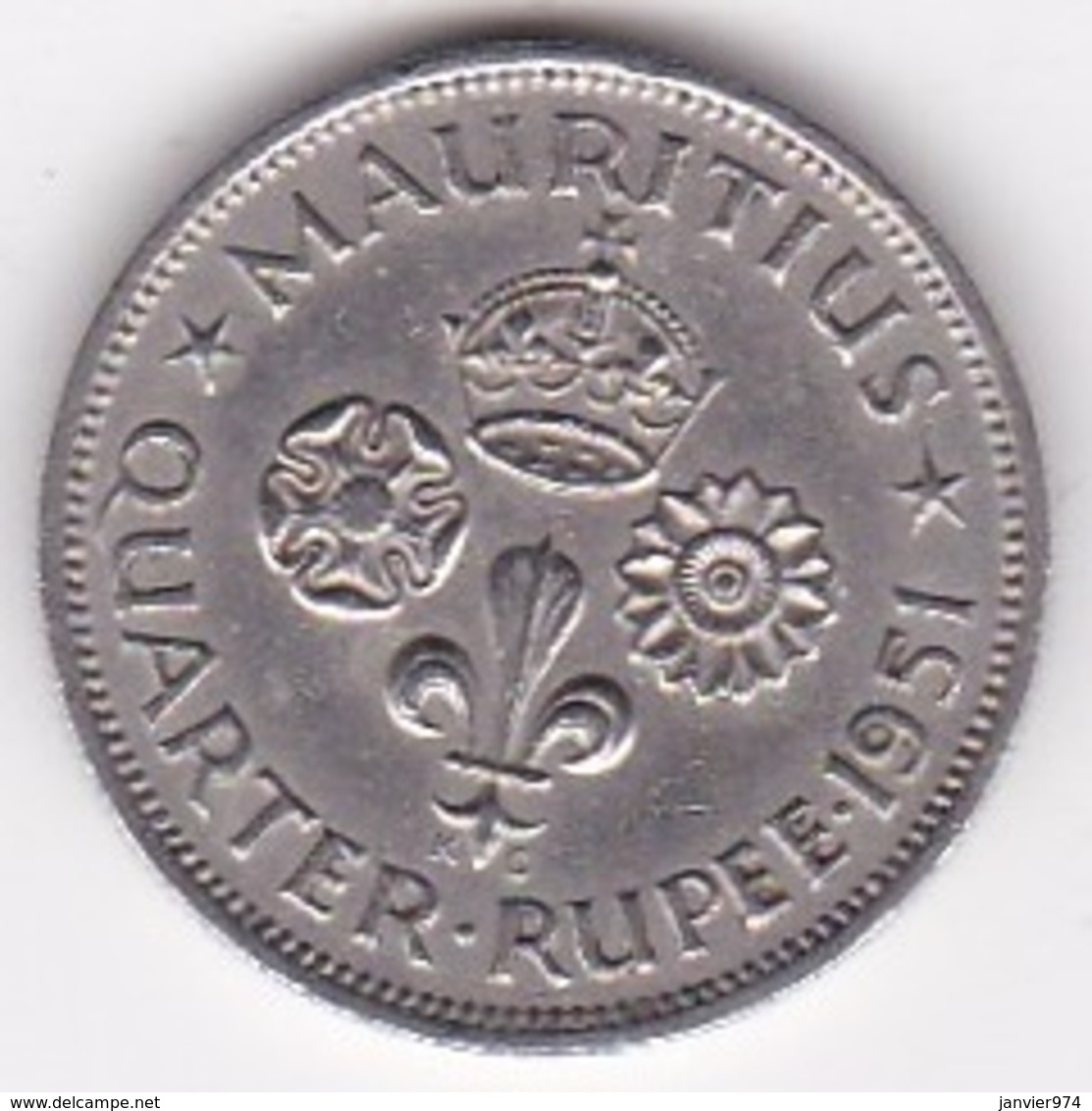 Ile Maurice 1/4 Rupee 1951 George VI. KM# 27 - Mauritius