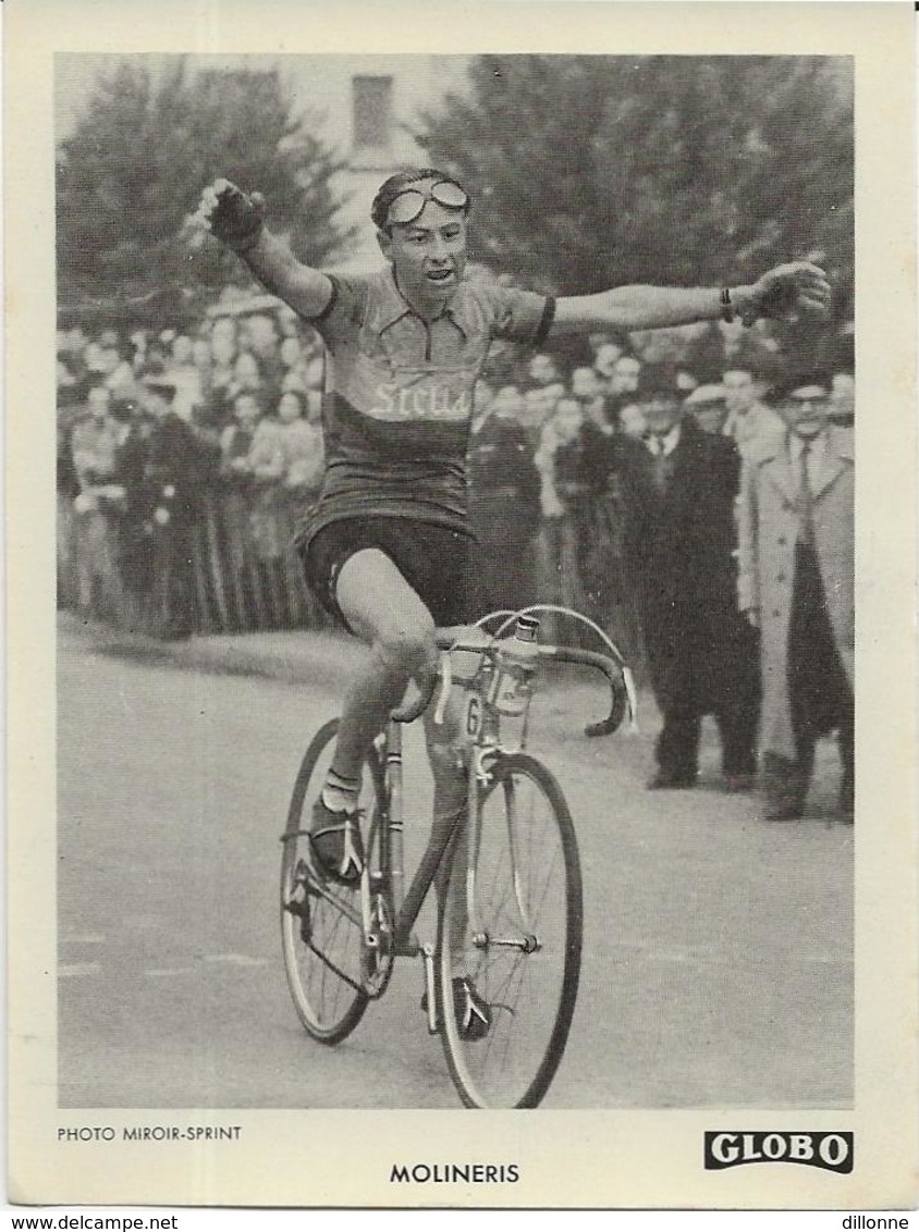 MOLINERIS   Photo Format   12 / 9   Photo  Miroir Sprint     Globo  Année  50/60 - Cyclisme