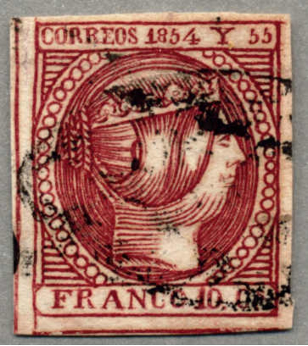 Gest. 1854, 10 C., Carmine, Used With Large To Very Good Margins, VF!. Estimate 300€. - Philippinen