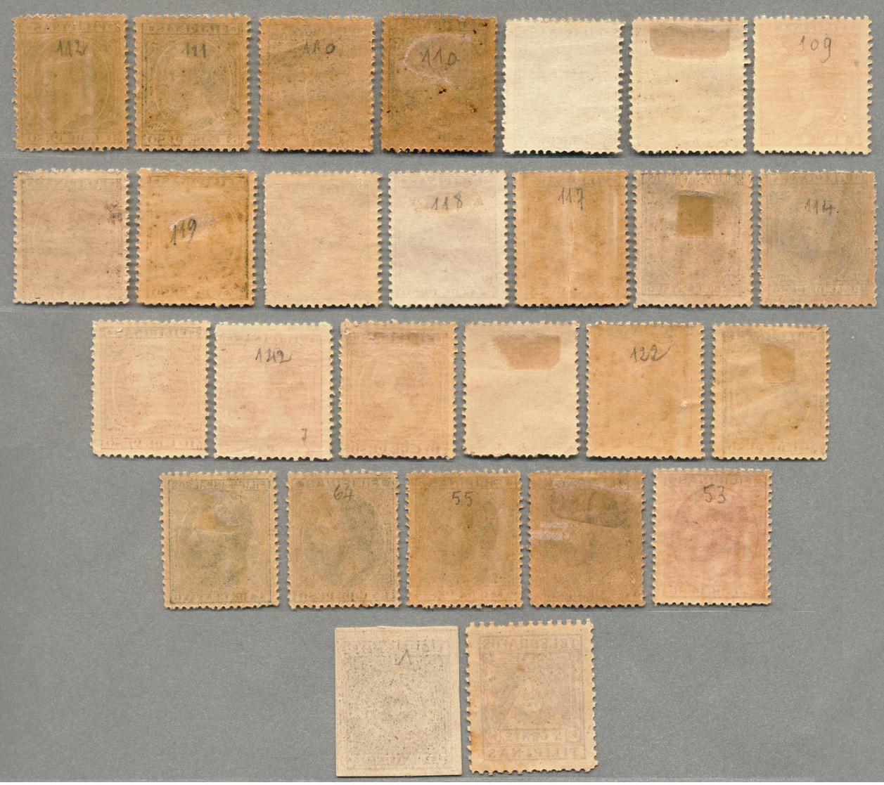 */o. Gummi 1880-94, Lot Of (27) Stamps, (5) King Alfons XII, (20) King Alfons XIII, (1) Telegraph Stamp, (1) Newspaper S - Filippine