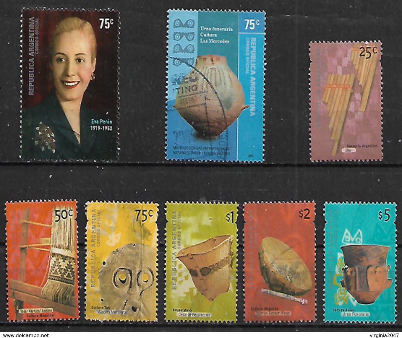 2000-3 Argentina Arte Indigena-eva Peron 8v. - Used Stamps