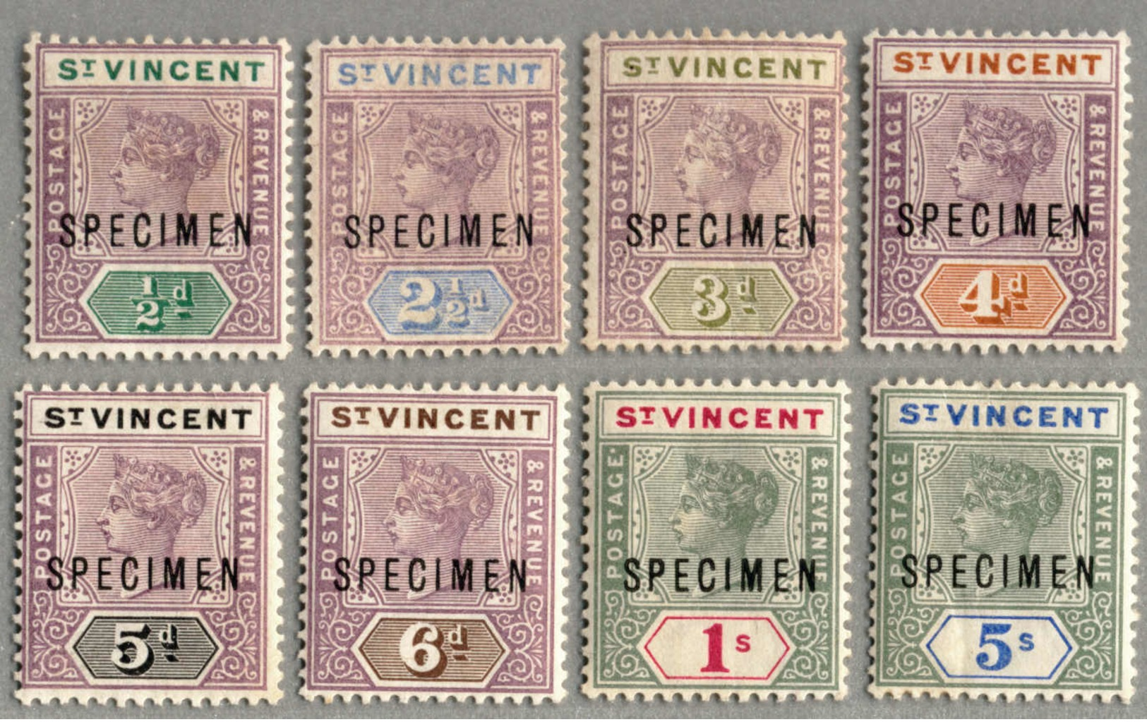 * 1899, 1/2 D. - 5 S., With Black SPECIMEN Opt., LPOG, 8 Items, Fresh And Attractive Set, VF! . Estimate 220€. - Sonstige & Ohne Zuordnung