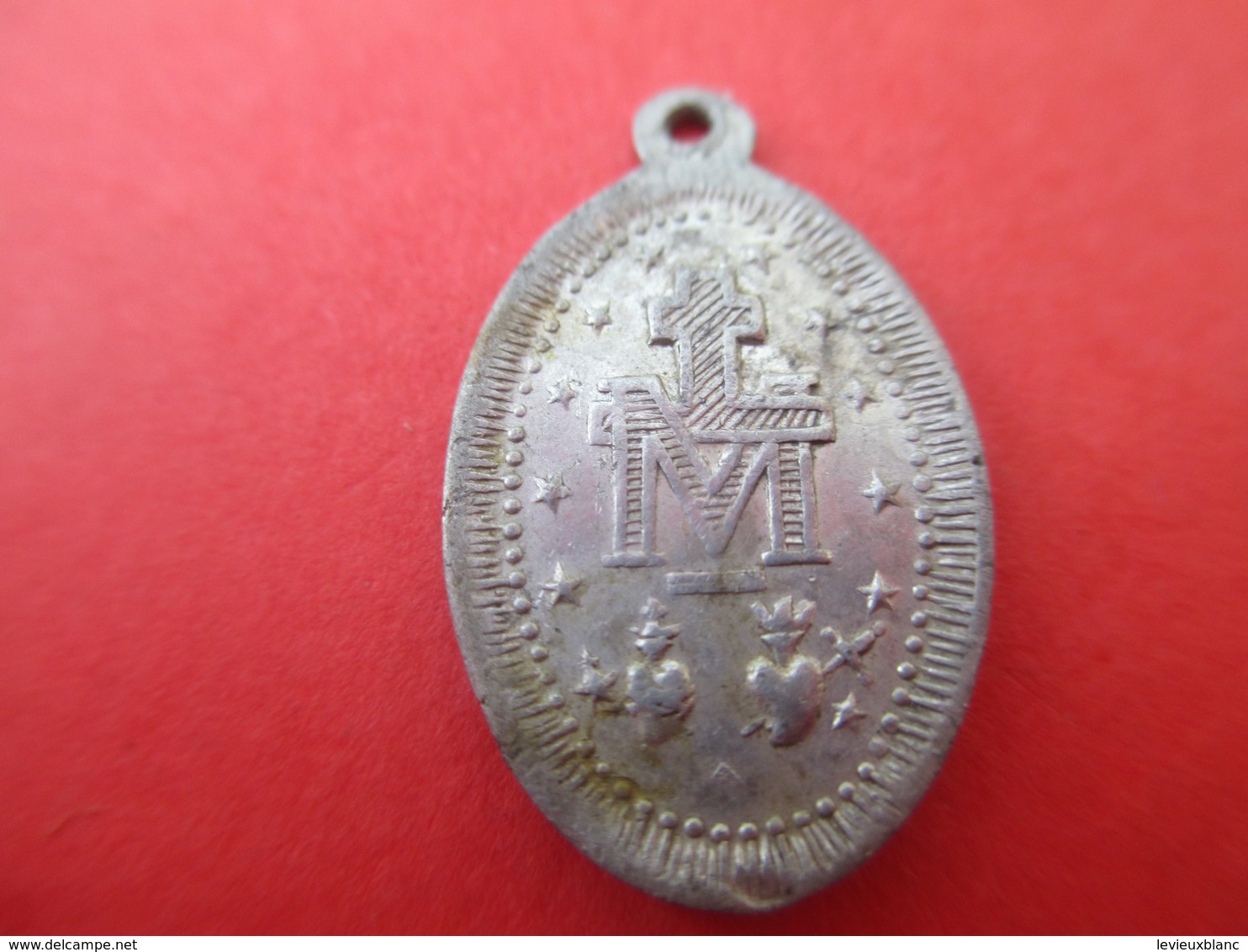 Petite  Médaille Religieuse Ancienne/O Marie .../ Coeurs Sacrés /Aluminium/XXéme CAN604 - Religion & Esotericism