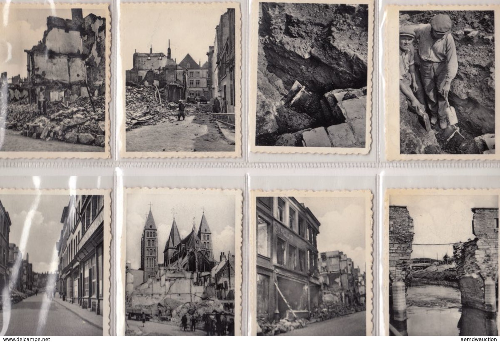TOURNAI 1940. Ensemble 60 Petites Photos De Ruines N/b - Autres & Non Classés