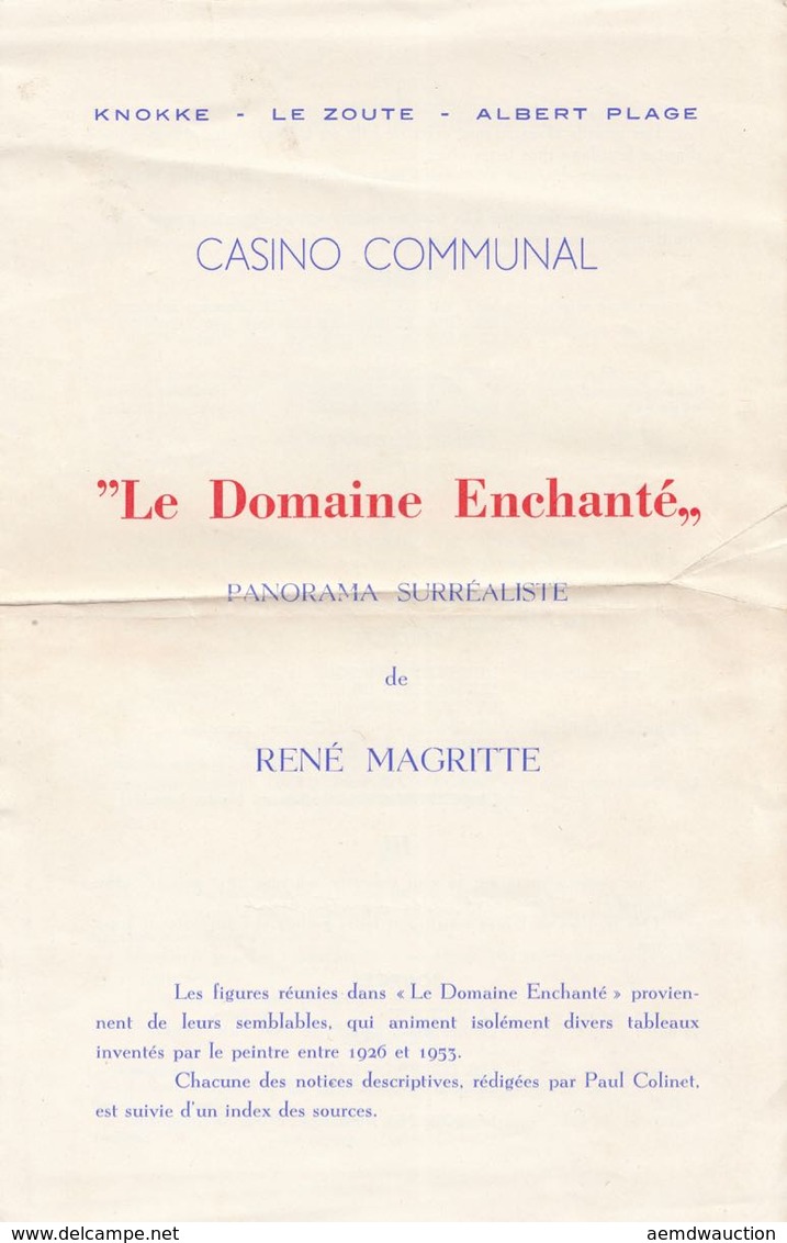 René MAGRITTE - PAUL COLINET - «Le Domaine Enchanté». P - Non Classés
