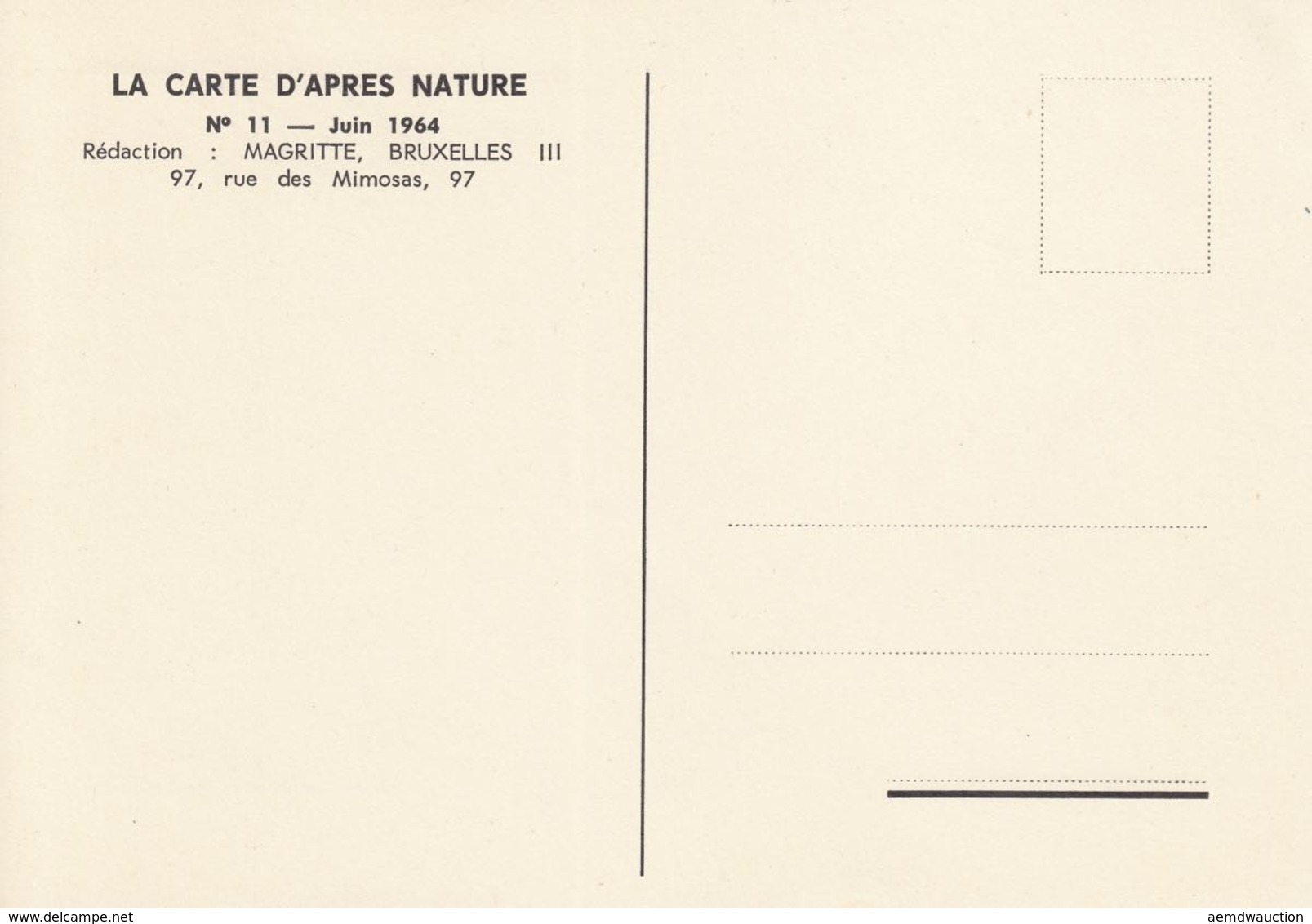 [René MAGRITTE ]- «La Carte D'après Nature». Rédaction - Unclassified