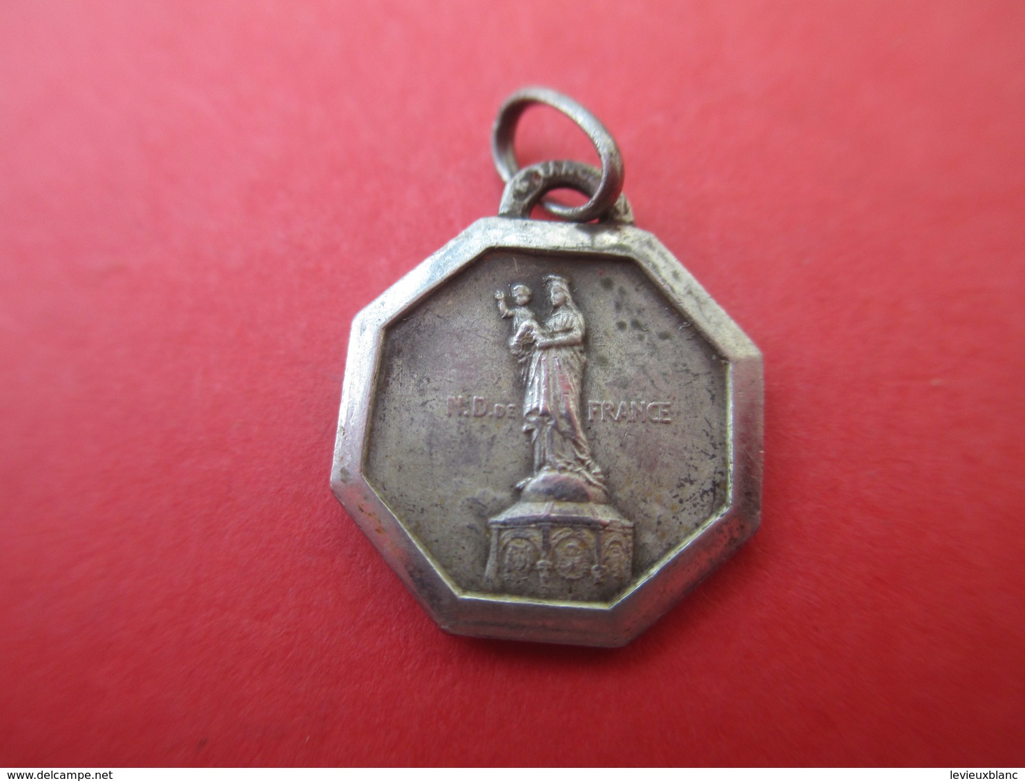 Mini- Médaille Religieuse Ancienne/Notre Dame De France/Vierge à L'enfant/Bronze Nickelé/Fin XIXéme        CAN605 - Religion & Esotericism
