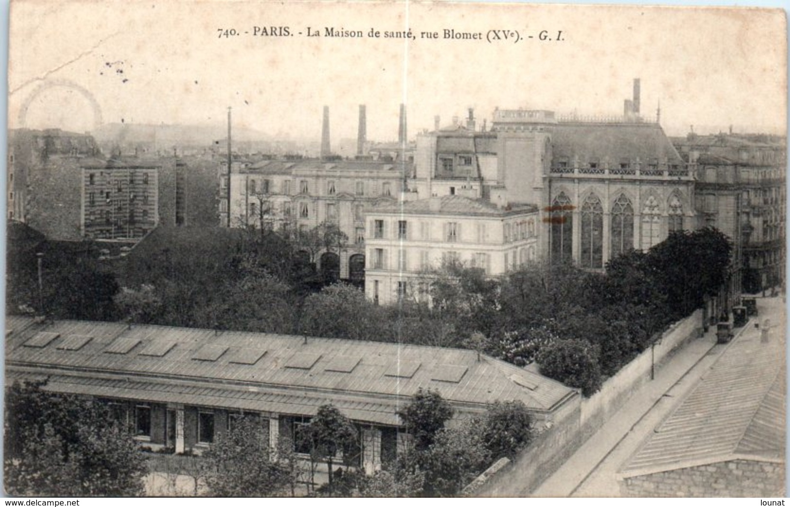 75 PARIS 15ème - La Maison De Santé, Rue Blomet (pli Coin ) (la Ligne Dans Le Milieu Est Un Défaut Scan) * - Arrondissement: 15