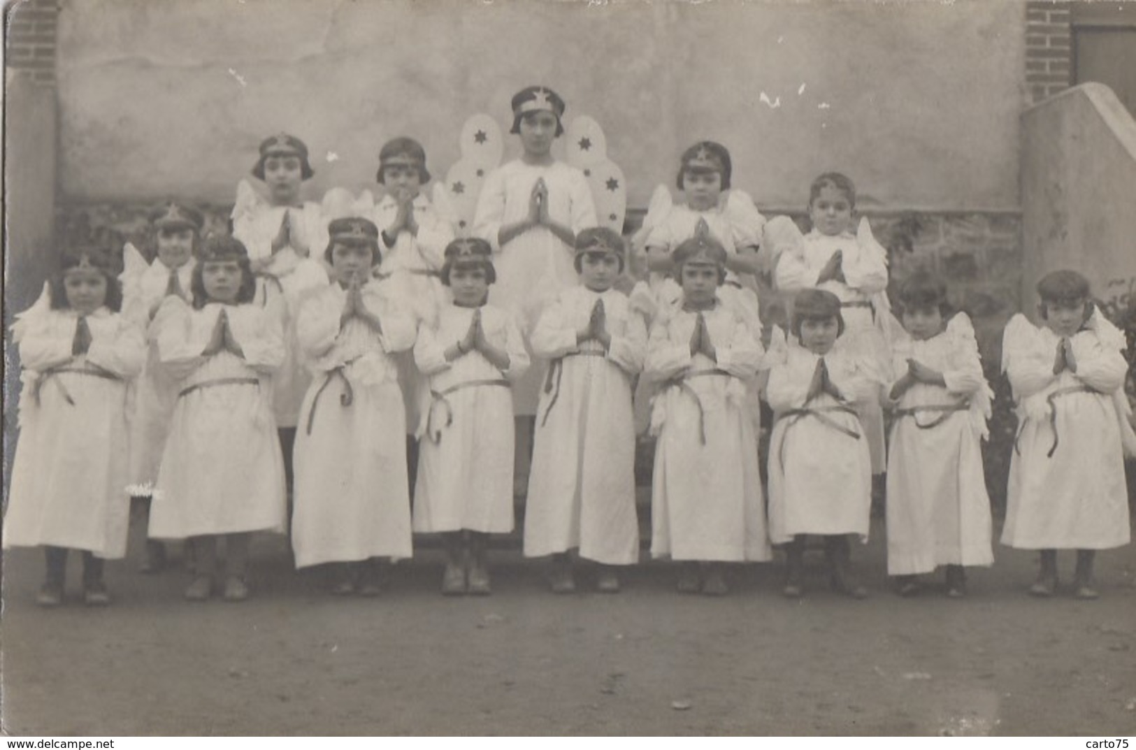 Fêtes - Enfants - Carte-Photo - Déguisement Ecole - Anges - Photographe Gauvin Saint-Eloy-les-Mines Thiers 63 - Carnaval