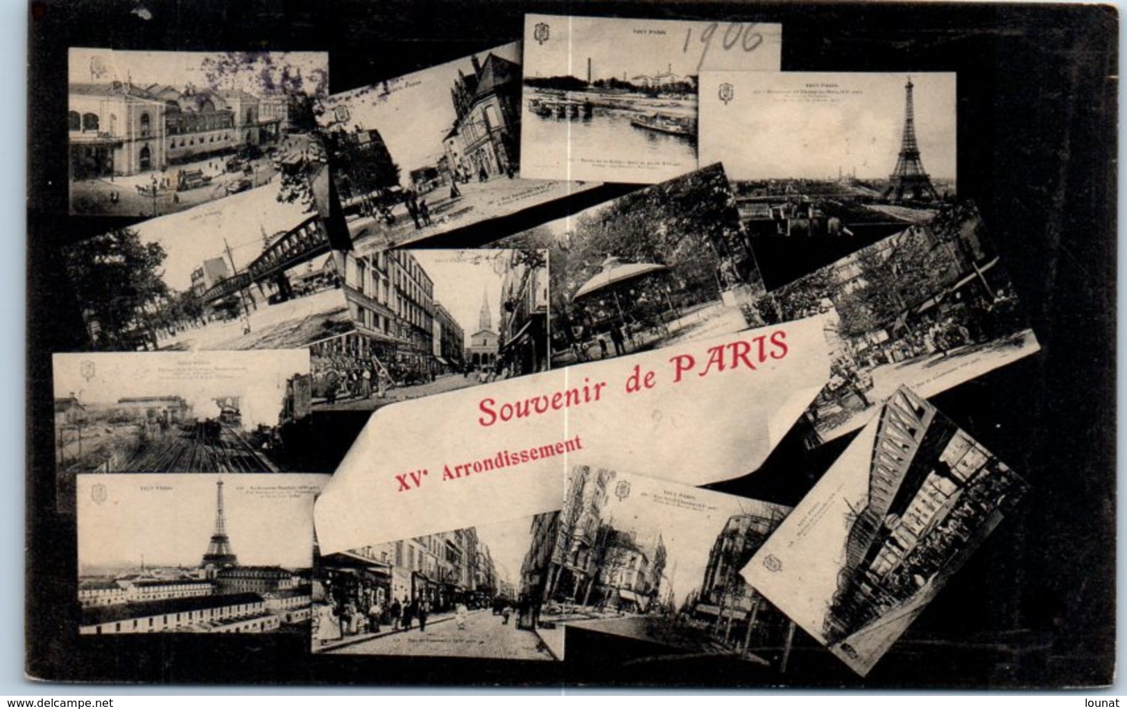 75 PARIS 15ème - Souvenir Multivues  ( La Ligne Blanche Milieu Est Un Défaut Du Scan) * - Arrondissement: 15