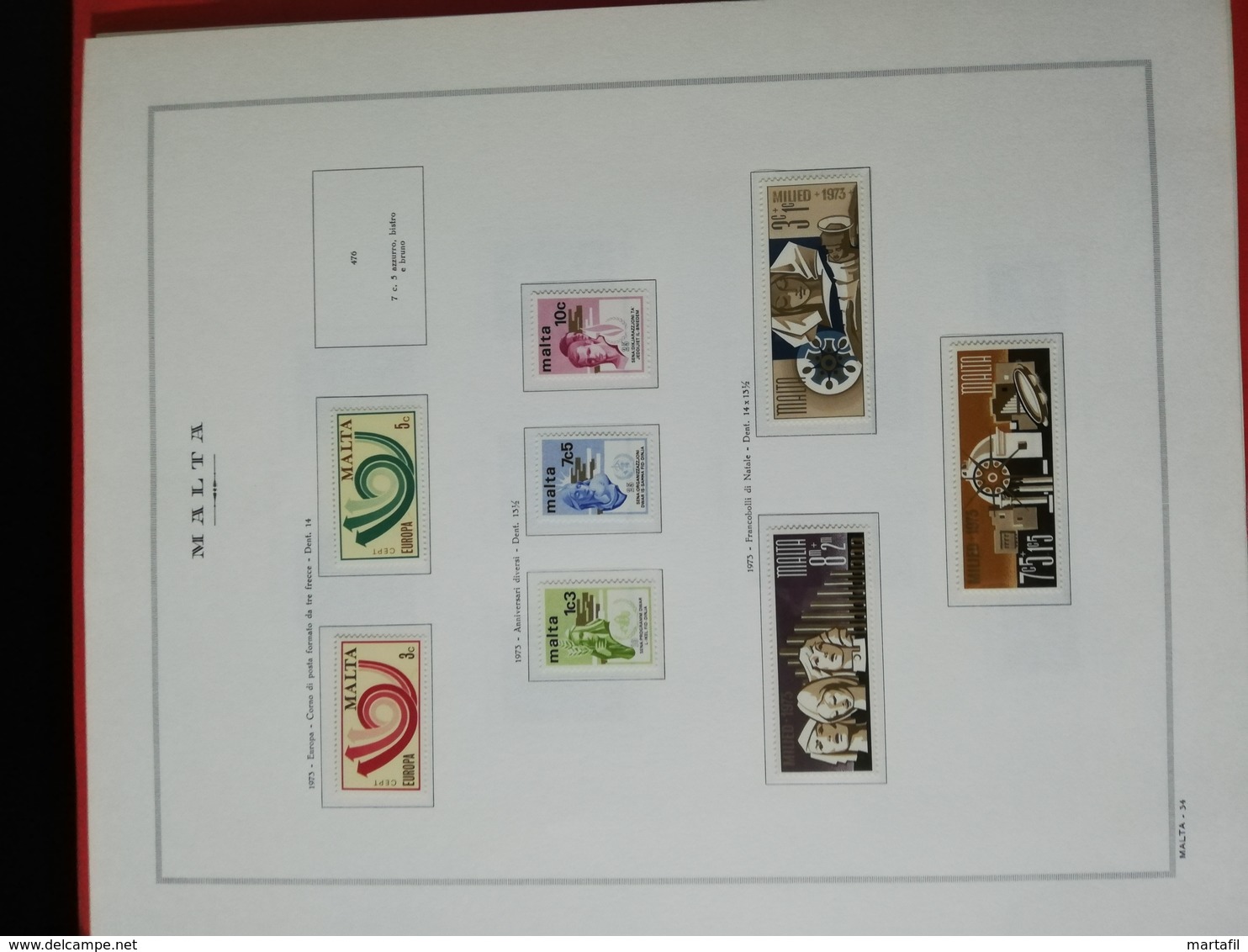 Malta COLLEZIONE Primo Periodo Repubblica MNH ** montato su Album ad anelli