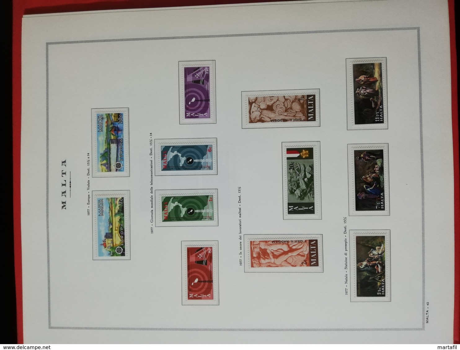 Malta COLLEZIONE Primo Periodo Repubblica MNH ** montato su Album ad anelli