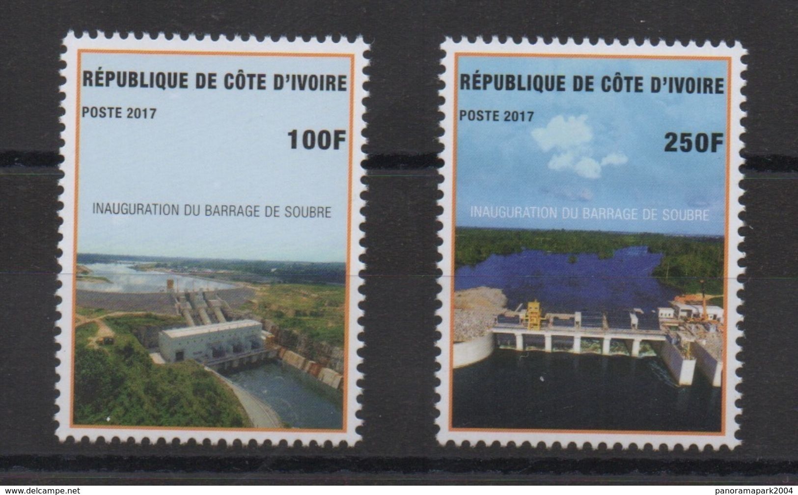 Côte D'Ivoire Ivory Coast 2017 Inauguration Du Barrage De Soubré Staudamm Dam 2 Val. - Côte D'Ivoire (1960-...)