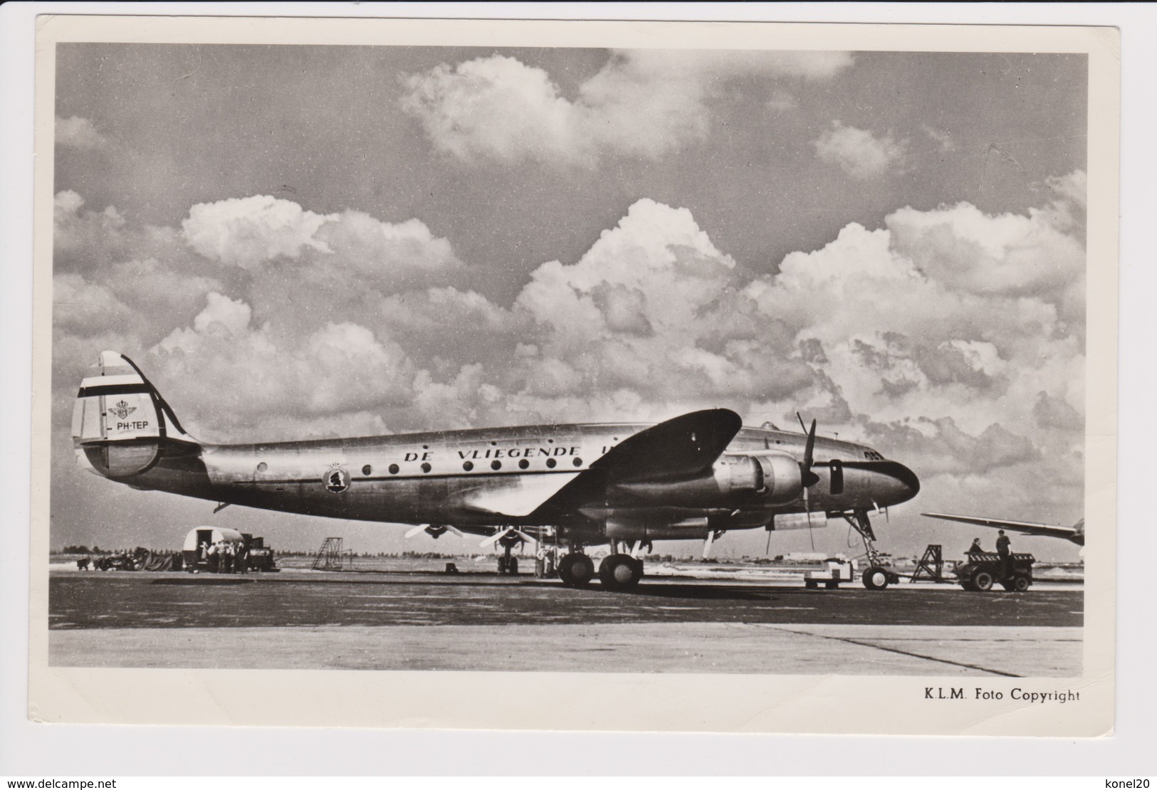 Vintage Rppc KLM K.L.M. Royal Dutch Airlines Lockheed Constellation L-749 @ Schiphol Airport - 1946-....: Ere Moderne