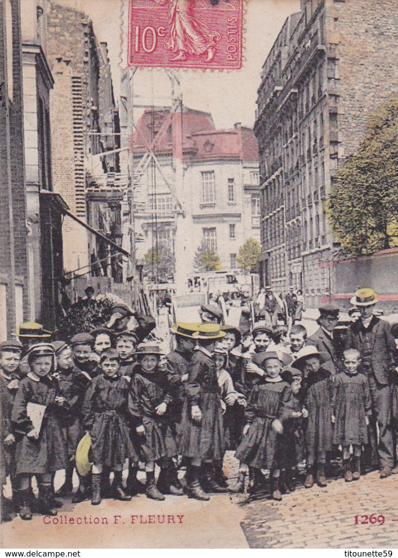 Ecoles De La Rue SERVAN PARIS XIème Arrondissement-Animation Gros PLAN-Ecrite En 1905-Timbrée-     (12/2/20) - Ecoles