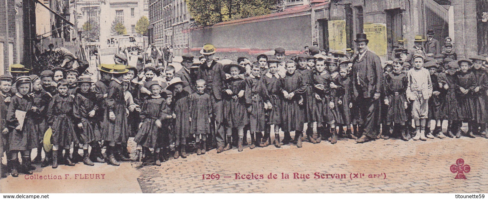 Ecoles De La Rue SERVAN PARIS XIème Arrondissement-Animation Gros PLAN-Ecrite En 1905-Timbrée-     (12/2/20) - Ecoles