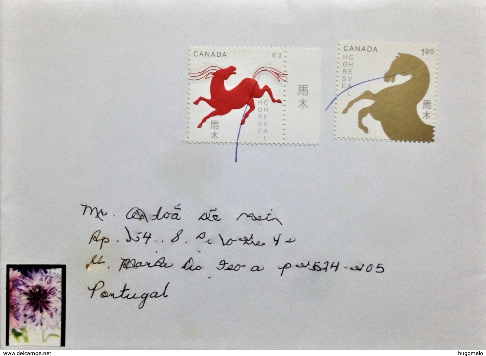 Canada, Circulated Cover To Portugal, "Horses", 2014 - Cartas & Documentos