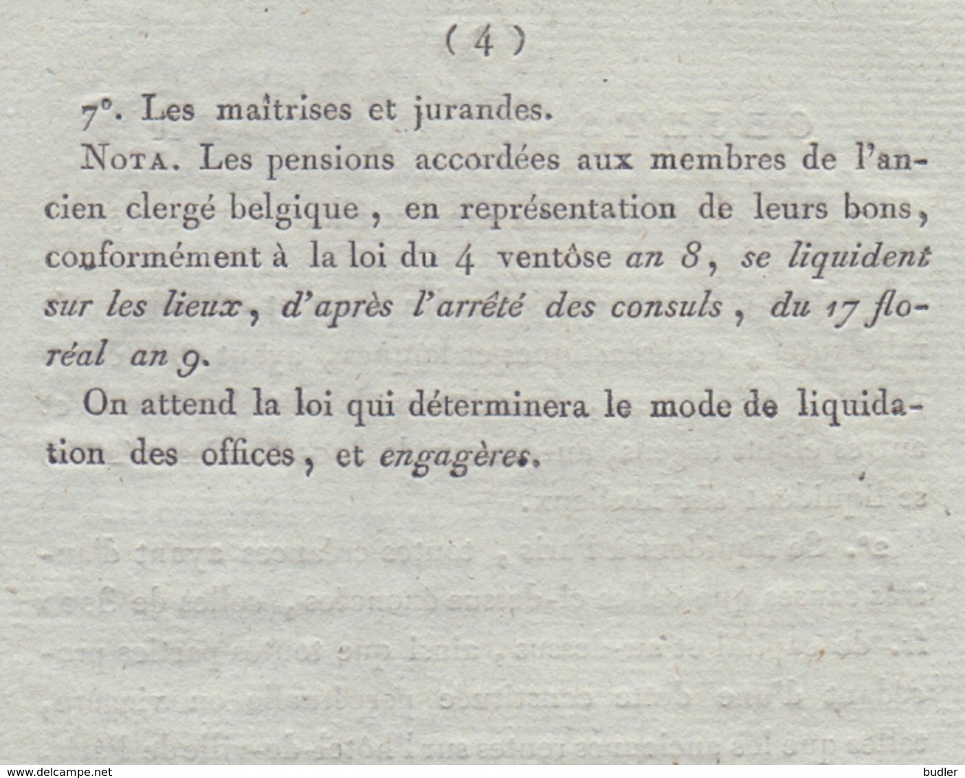 17..: Stad GENT : ## AVIS Aux HABITANS Des DÉPARTEMENTS RÉUNIS ##  Sur Papier Avec FILIGRANE (op Papier Met WATERMERK) - 1800 – 1899