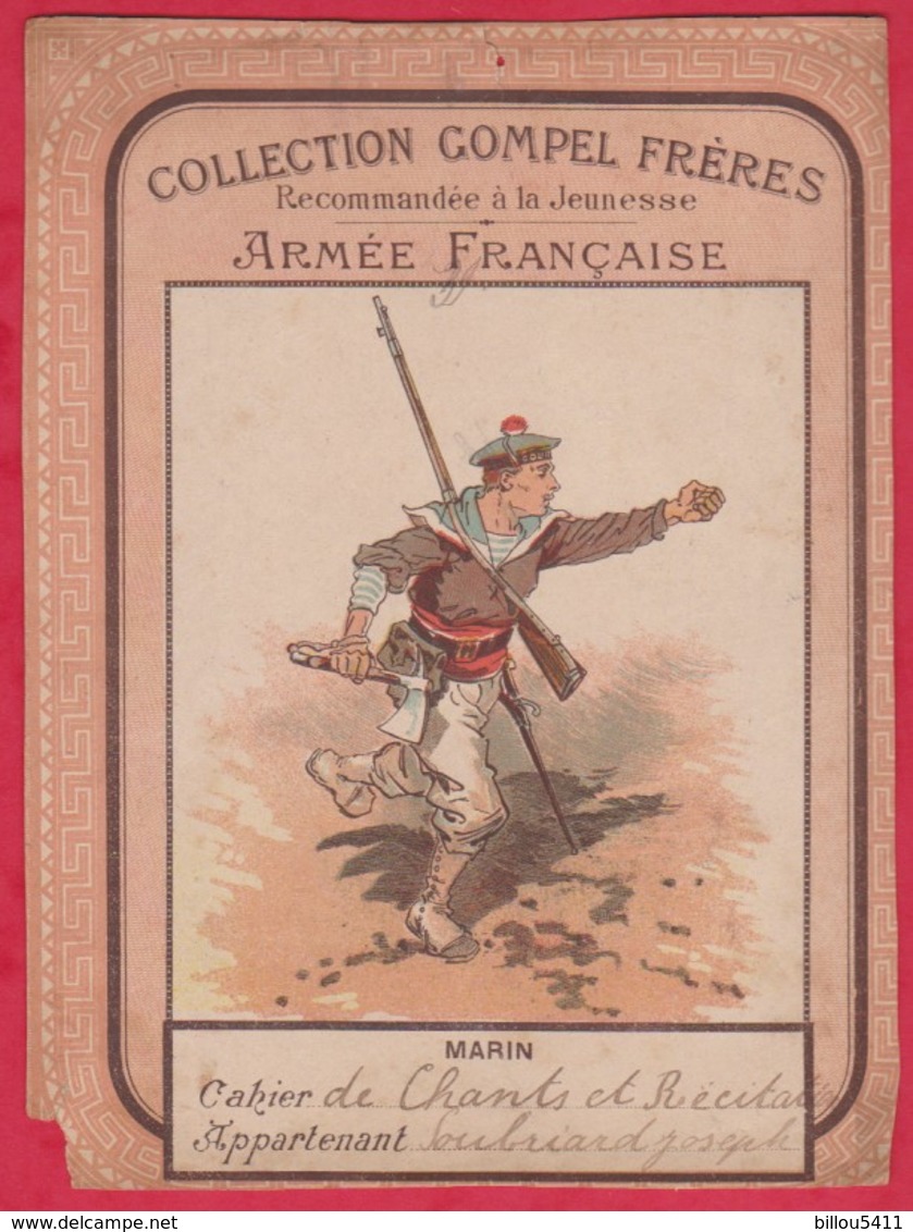 Protége Cahier Ancien Fin XIXéme Collection Armée Française  MARIN - Protège-cahiers