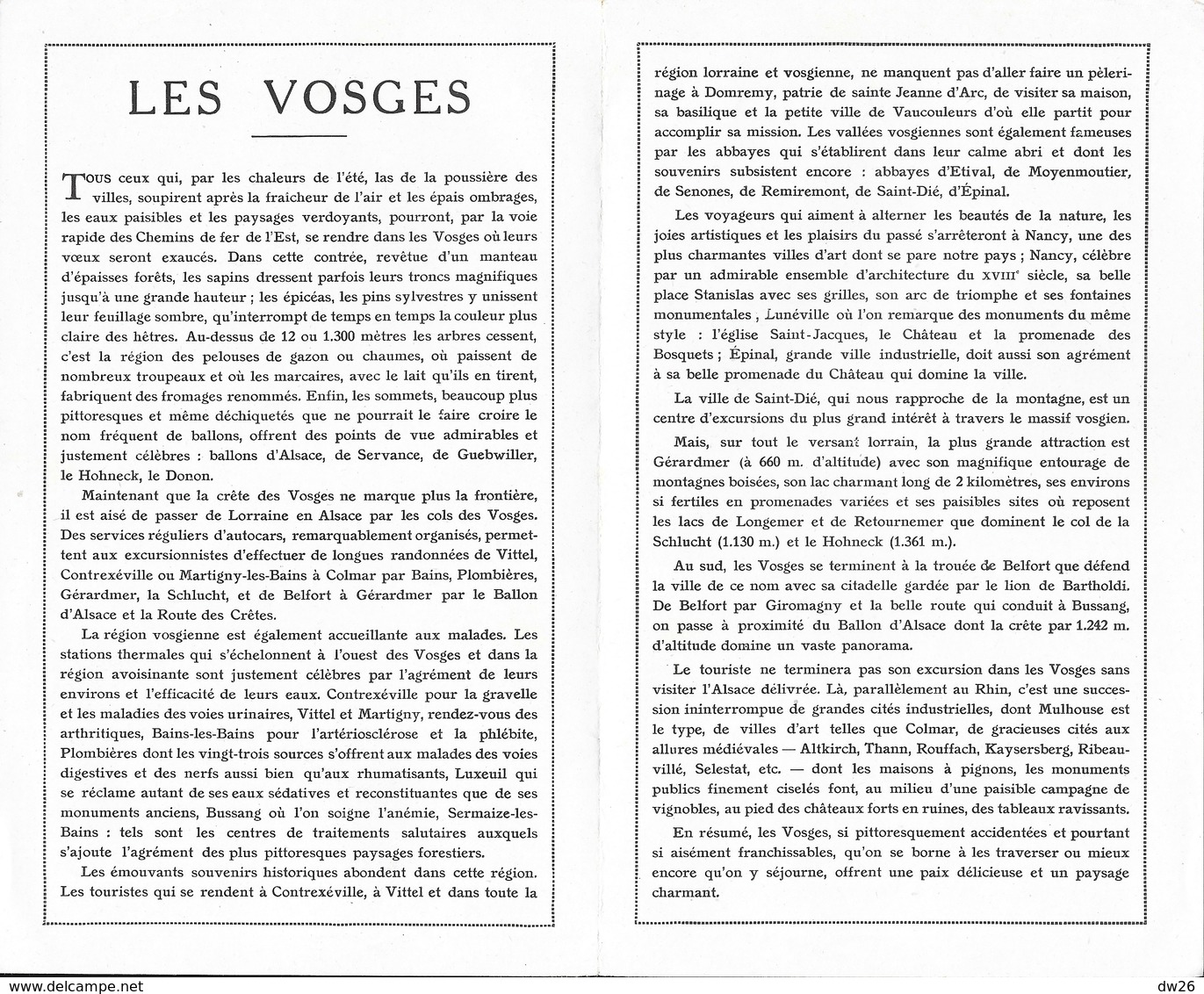 Circuits Automobiles: Stations Thermales De La Région De L'Ouest - Voyages Dans Les Vosges (Val D'Atoll) - Cartes Routières