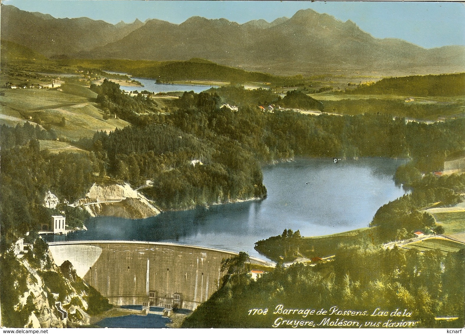 CP Du Barrage De ROSSENS " Lac De La Gruyère , Moléson , Vus D'avion  " ( Grand Format : 21 Cm / 15 Cm ) - Rossens