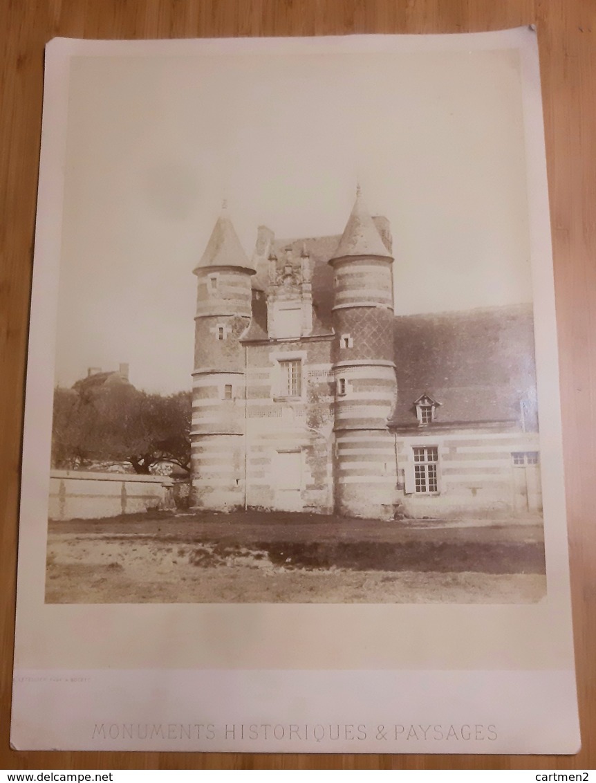 GRANDE PHOTOGRAPHIE CARTONNEE BOLBEC DONJON DES SEIGNEURS DE CAILLETOT E. LETELLIER ALBUMINE XIXeme - Bolbec