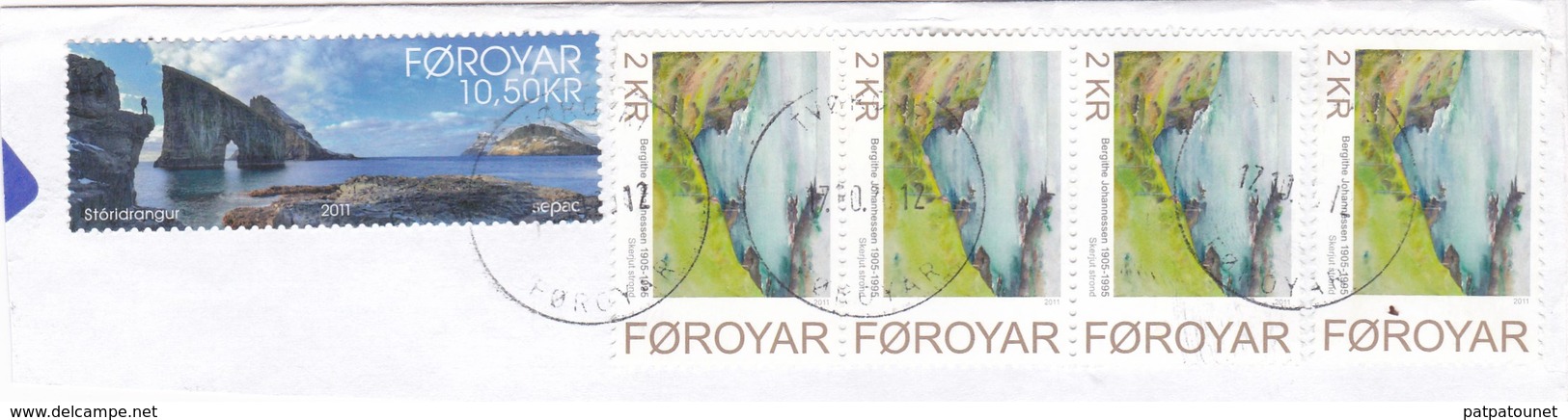 Féroe Fragment De Lettre 5 Timbres 2012 - Féroé (Iles)