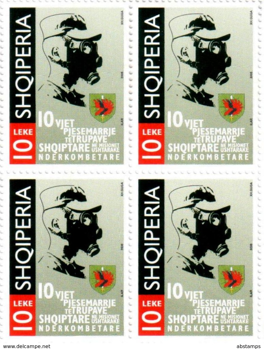 Albania Stamps 2006. 10 YEARS OF ALBANIAN TROOPS. Block Of 4 Four. MNH - Albania
