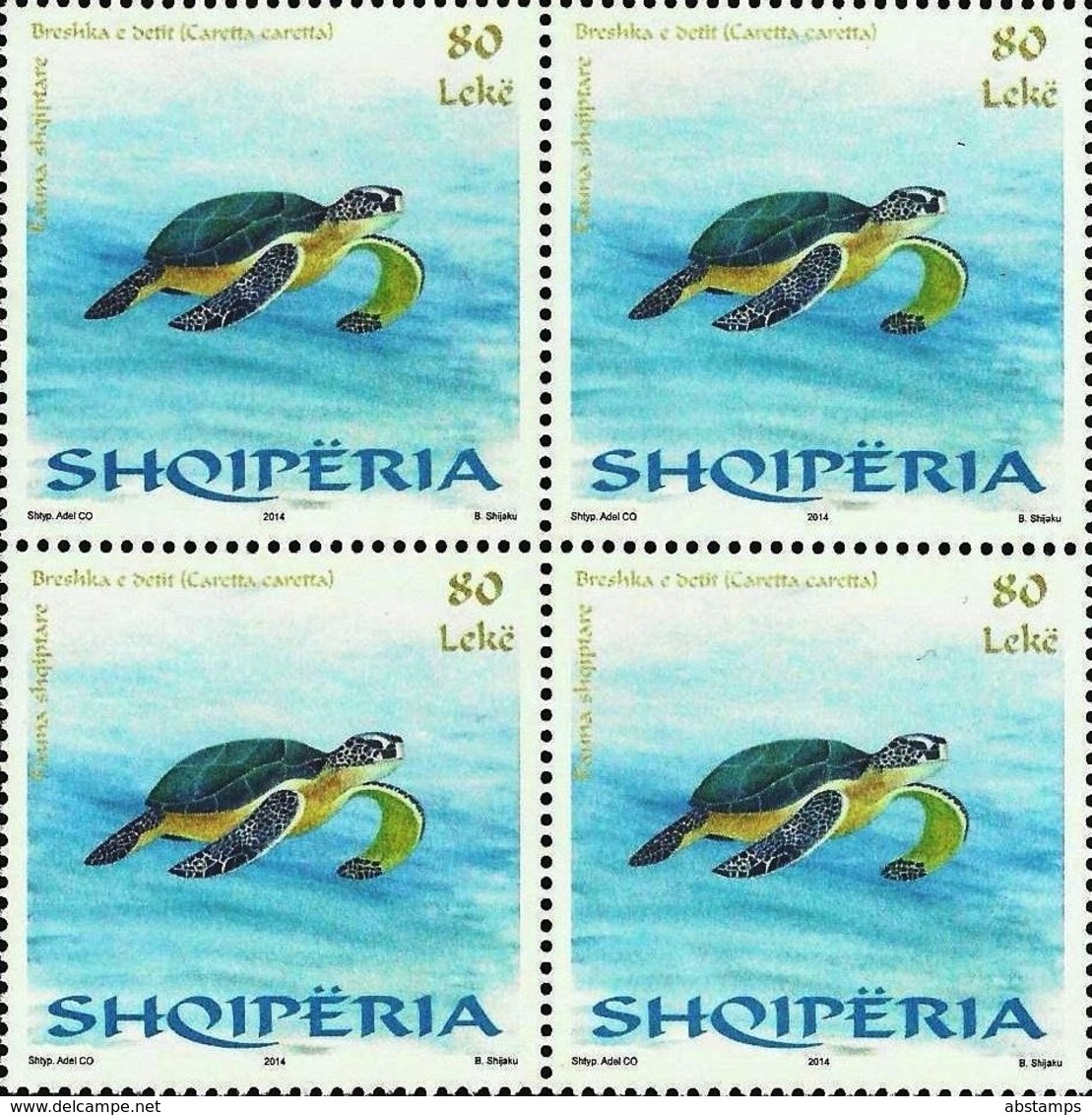 Albania Stamps 2014. Albanian Fauna (Caretta Caretta). Block Of 4 MNH. - Albania