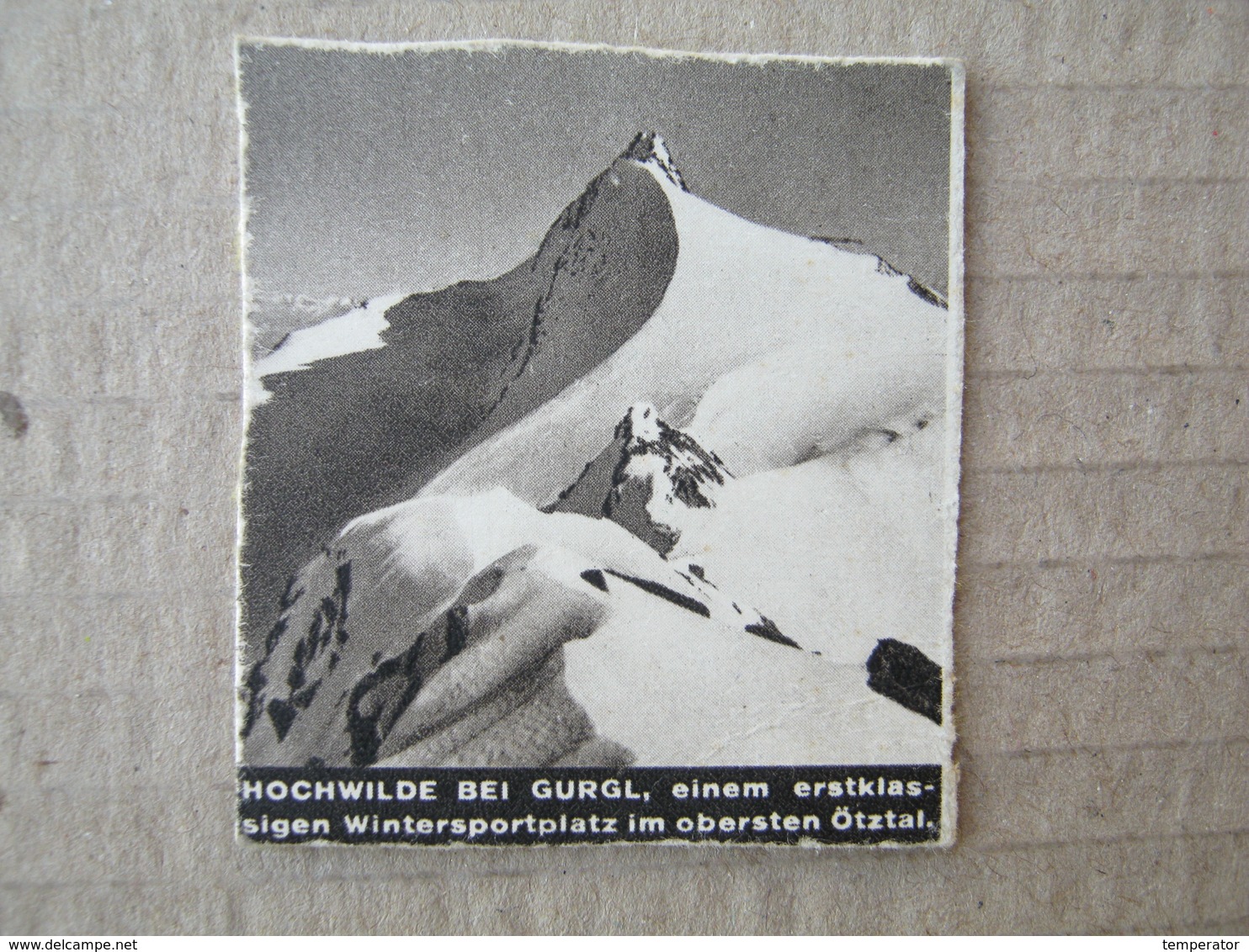 Austria - Hochwilde Bei Gurgl / Picture, Clip From A Cigarette Box ( 25 AMNERIS Zigaretten Österr. - Tabak Regie ) - Autres & Non Classés