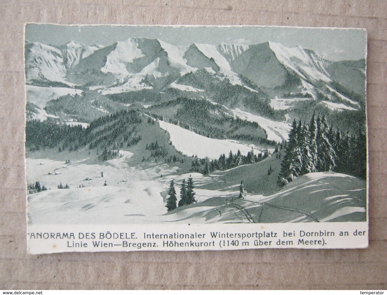 Panorama Des Bödele / Picture, Clip From A Cigarette Box ( 25 MEMPHIS Zigaretten Österr. - Tabak Regie ) - Autres & Non Classés