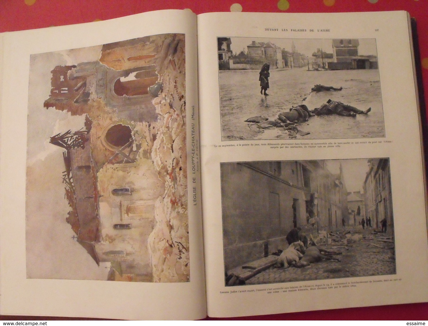 l'album de la guerre 1914 1919 en 2 tomes. très documenté (photos, dessins).  l'illustration 925. encart couleurs