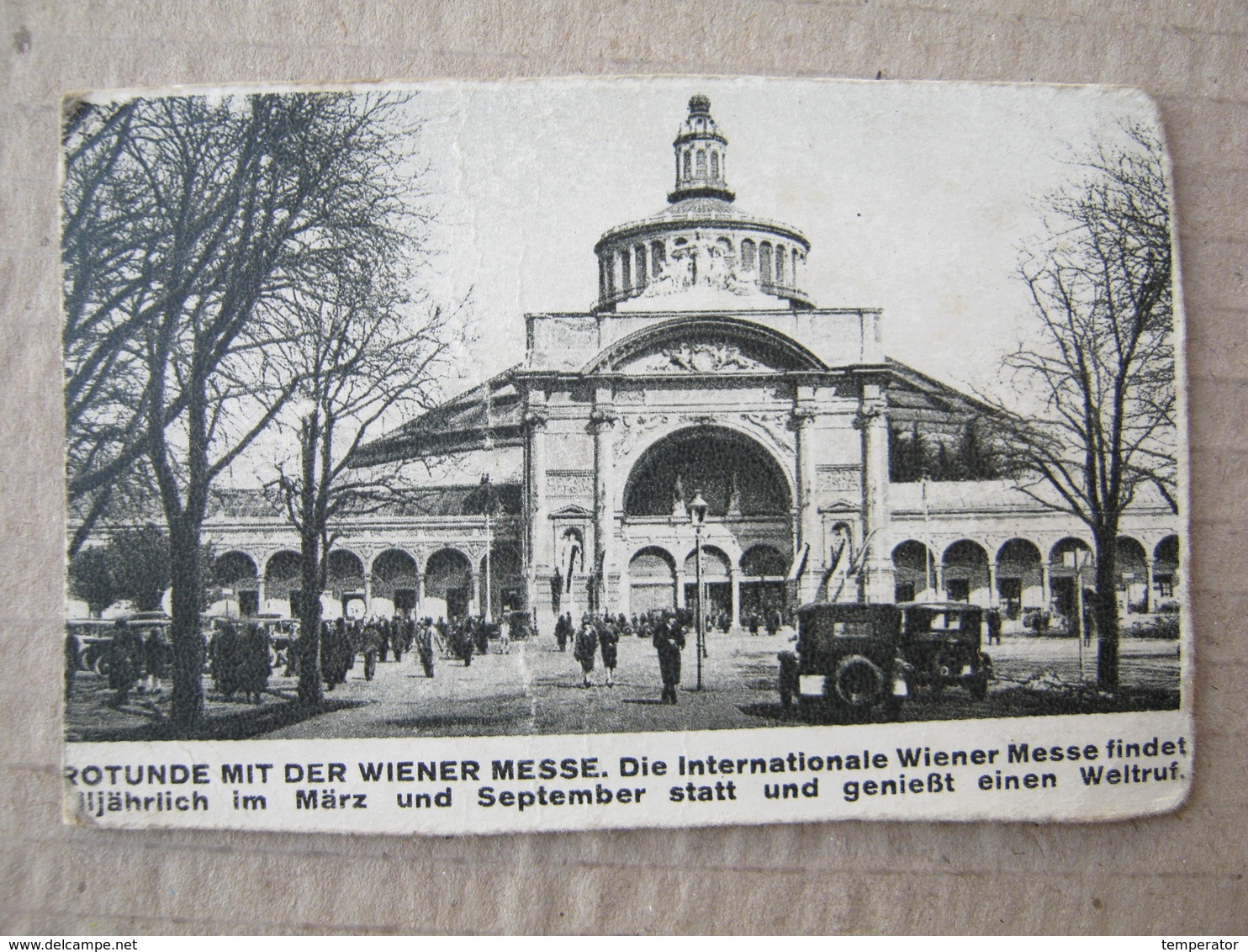 Rotunde Mit Der Wiener Messe / Picture, Clip From A Cigarette Box ( 25 MEMPHIS Zigaretten Österr. - Tabak Regie ) - Autres & Non Classés