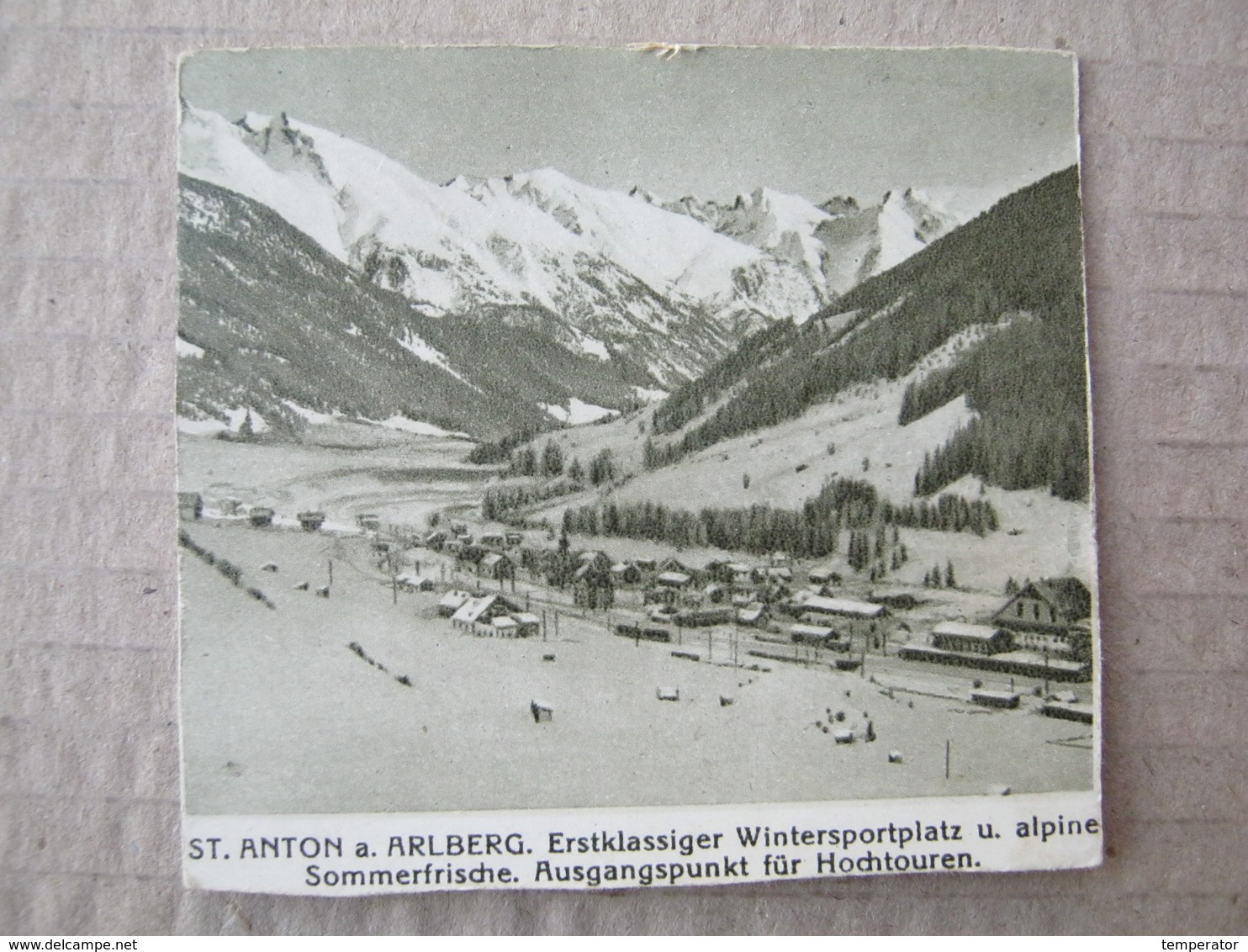 Austria - ST. ANTON A. ARLBERG / Picture, Clip From A Cigarette Box ( 25 DAMES Zigaretten Österr. - Tabak Regie ) - Autres & Non Classés