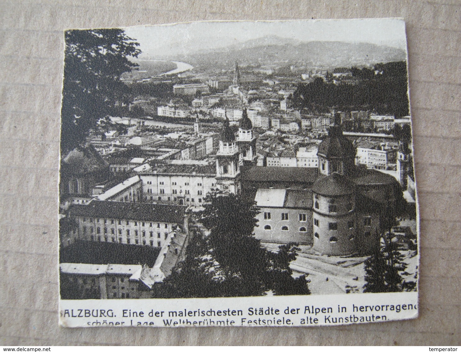 Austria - Salzburg / Picture, Clip From A Cigarette Box ( 25 LA FAVORITE Zigaretten Österr. - Tabak Regie ) - Autres & Non Classés