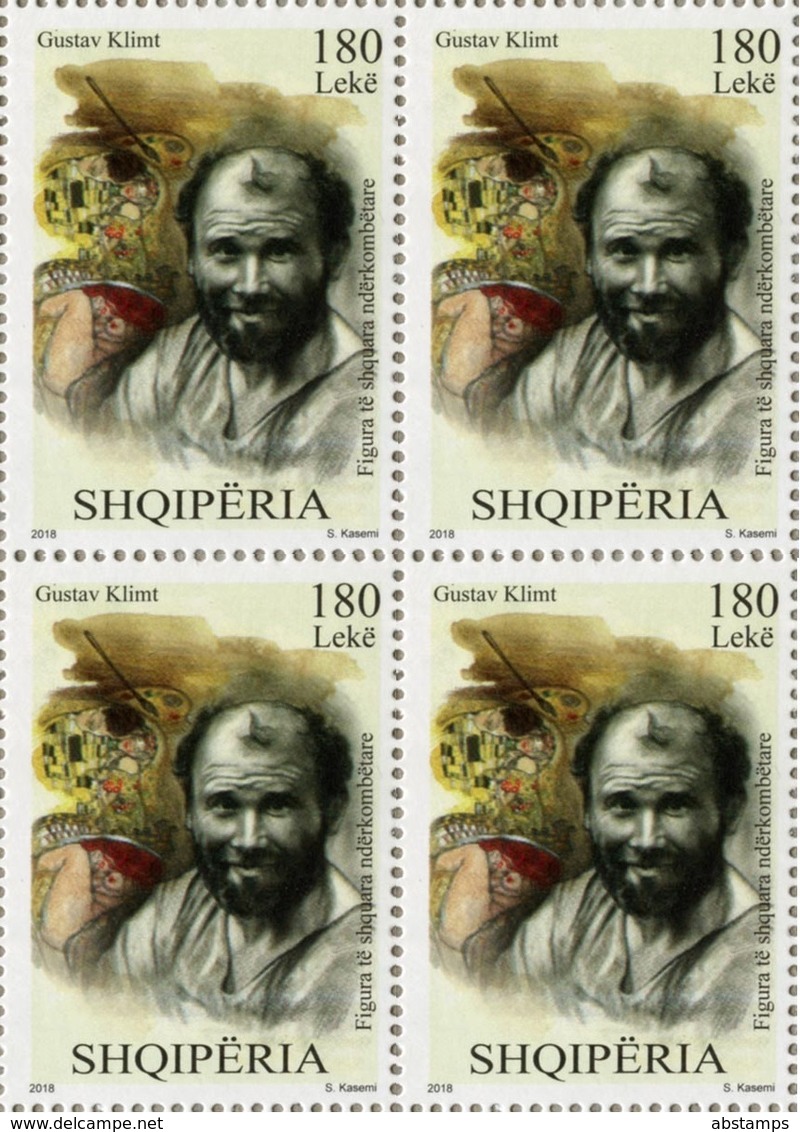 Albania Stamps 2018. Personalities Painter: Gustav Klimt. Block Of 4 MNH - Albania