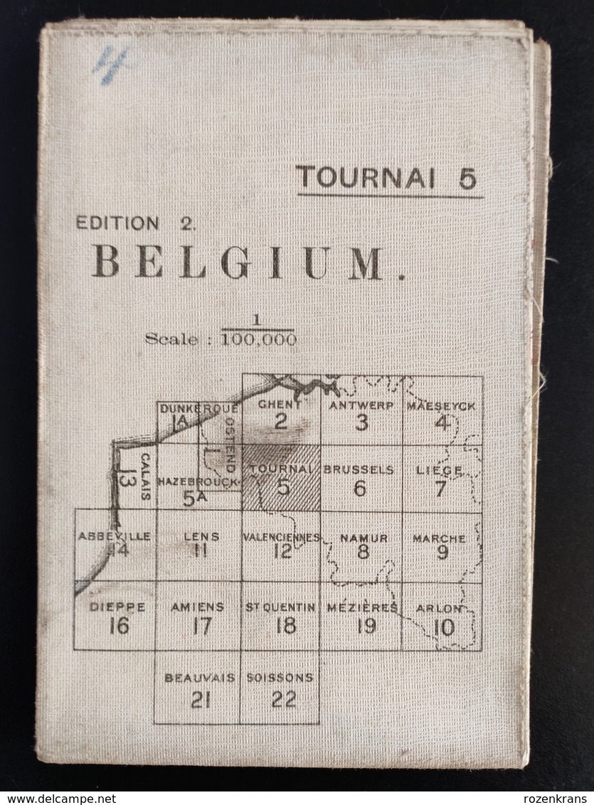 Carte Topographique Militaire UK War Office 1917 World War 1 WW1 Tournai Roubaix Lille Roeselare Kortrijk Deinze Tielt - Topographical Maps