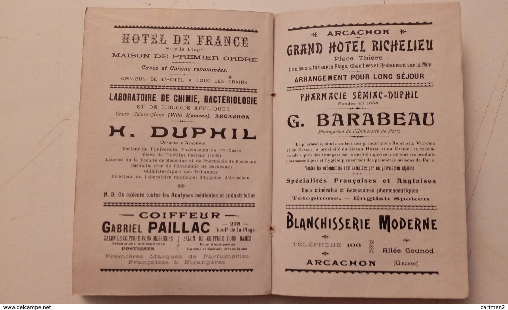 ARCACHON GUIDE TOURISTIQUE 214 PAGES GABORY 1906 + PLAN DE LA VILLE CARTE GEOGRAPHIQUE PUBLICITE SPORT VILLA HISTORIQUE