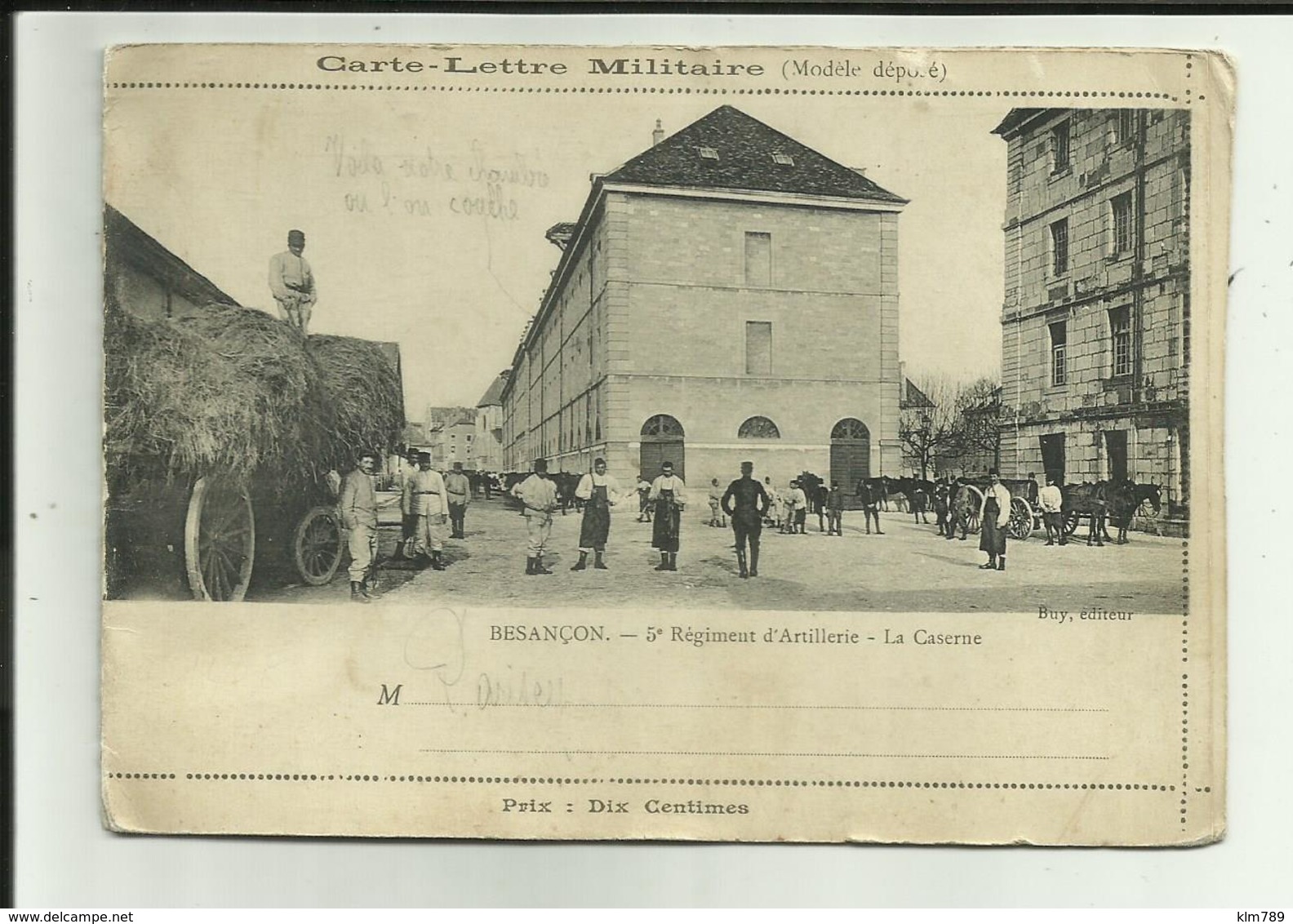 25 - Doubs - Besançon - Carte 2 Volets - Caserne 5e.Régt.d'Artillerie- Pont Et église - 2 Scanns - - Besancon