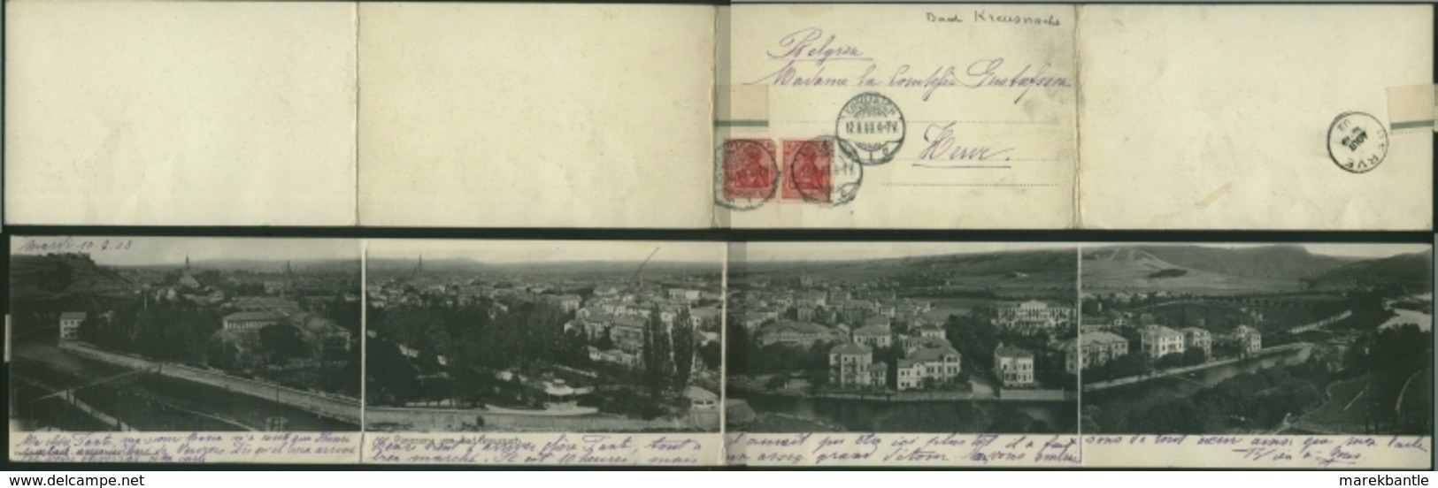 Panorama Von Bad Kreuznach - Quad Folded Postcard - 1903 - Bad Kreuznach