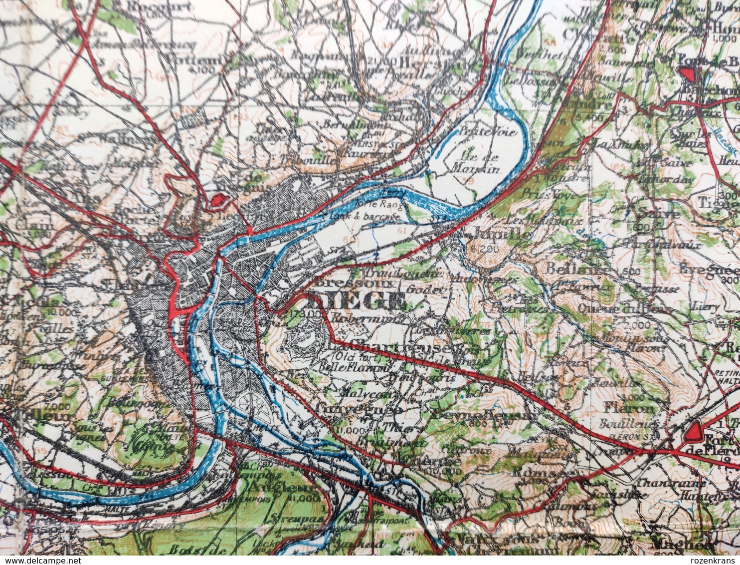 Carte Topographique Militaire UK War Office 1919 World War 1 WW1 Liege Verviers Hageland Diest Huy Maastricht Tongeren - Cartes Topographiques