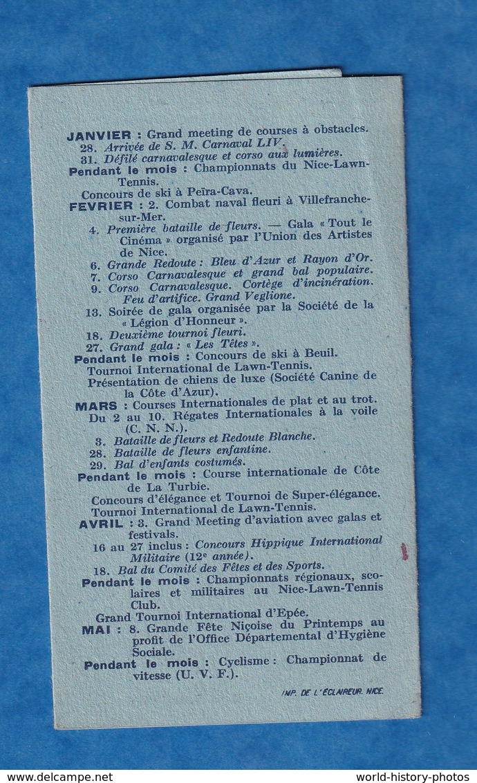 Dépliant Ancien - NICE - Saison D' Hiver 1931 / 1932 - Maison H. MAISSEU Fleurs & Fruits - Football Rugby Sport - Dépliants Touristiques