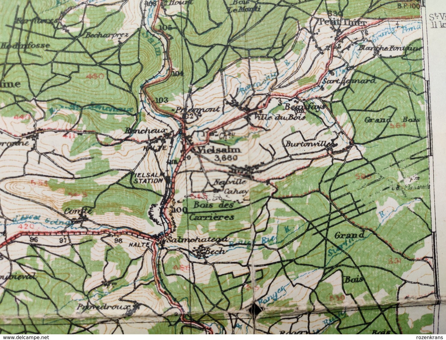 Carte Topographique Militaire UK War Office 1919 World War 1 WW1 Marche Durbuy Houffalize Rochefort Laroche Stavelot