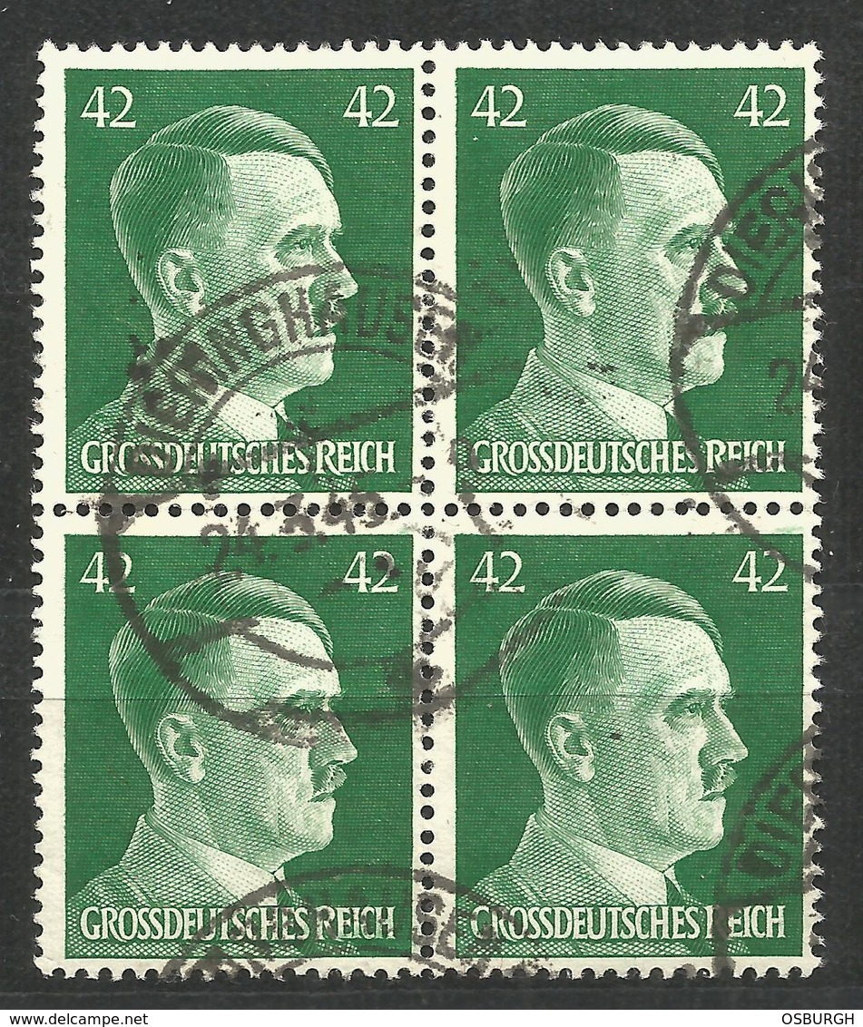 GERMANY. MARCH 1945. 42pf USED BLOCK OF FOUR. DIERINGHAUSEN - Other & Unclassified