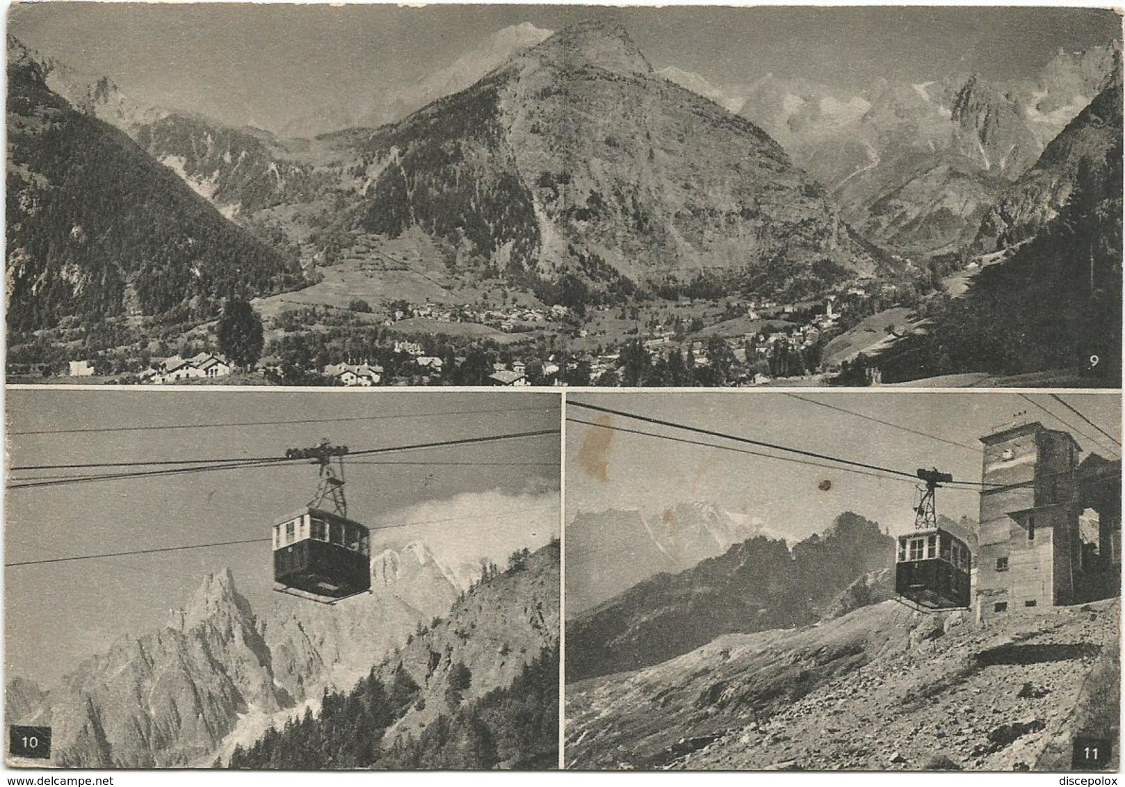 V4062 Courmayeur (Aosta) - Funivia - Panorama Vedute Multipla / Viaggiata 1952 - Altri & Non Classificati