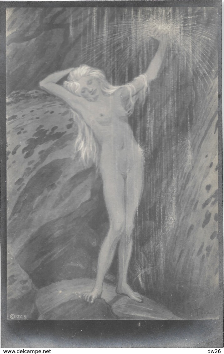 AM Wasserfall Von Fidus - Illustration: Femme Nue Sous La Cascade - Carte Non Circulée - Fidus