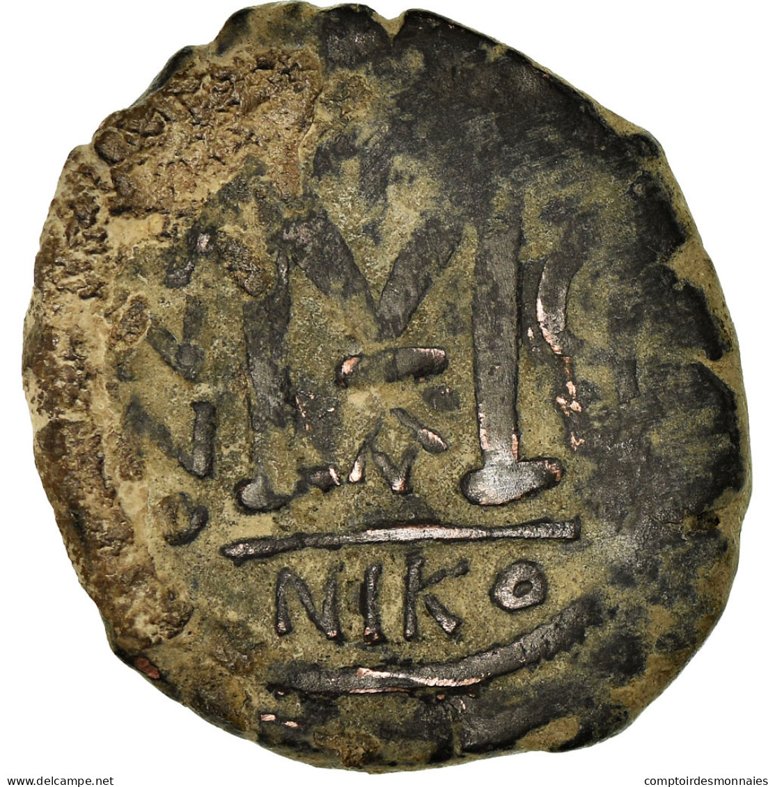 Monnaie, Justin II, Follis, 569-570, Nicomédie, TB+, Cuivre, Sear:369 - Byzantium